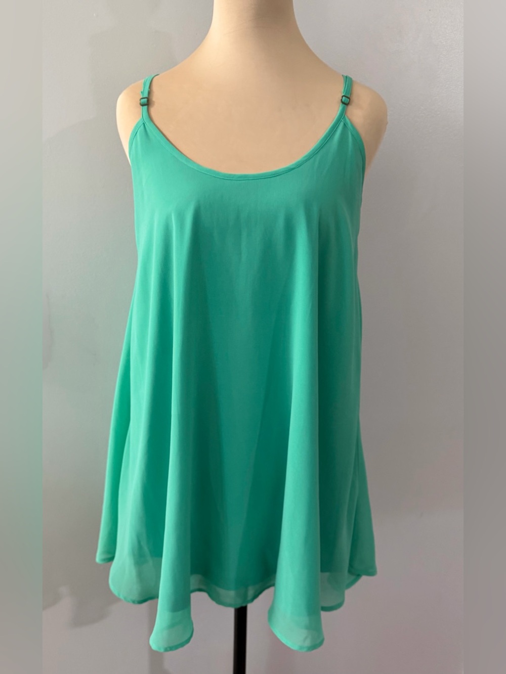 VINTAGE Show Me Your MuMu Green Lined Swing Women's Adjustable Camisole Blouse